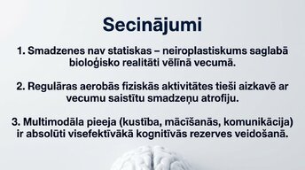Presentations 'Neiroplastiskums un novecošana: vai smadzenes saglabā elastību pēc 60 gadiem', 13.