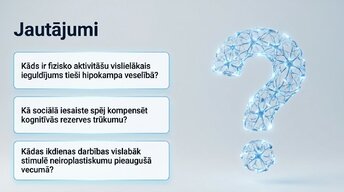 Presentations 'Neiroplastiskums un novecošana: vai smadzenes saglabā elastību pēc 60 gadiem', 15.