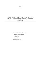 Research Papers 'AAS "Gjensidige Baltic" finanšu analīze', 1.