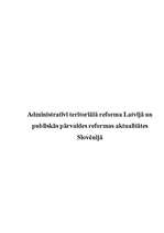 Research Papers 'Administratīvi teritoriālā reforma Latvijā un publiskās pārvaldes reformas aktua', 1.