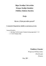 Summaries, Notes 'Organizāciju attīstība un pārmaiņu process', 1.