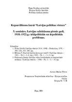 Research Papers 'Latvijas valstiskuma pirmie gadi, 1918.-1922.g.: iekšpolitiskās un ārpolitiskās ', 1.