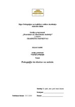 Research Papers 'Pedagoģija kā zinātne un māksla', 1.
