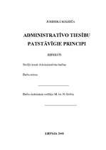 Research Papers 'Administratīvo tiesību patstāvīgie principi', 1.