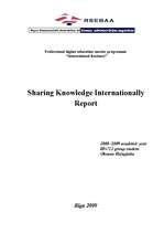 Research Papers 'Sharing Knowledge Internationally', 1.