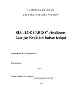 Samples 'SIA "LDZ Cargo" pieteikums Latvijas Kvalitātes balvas izcīņai', 1.