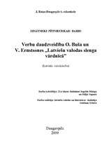 Research Papers 'Verbu daudzveidība O.Buša un V.Ernstsones "Latviešu valodas slenga vārdnīcā"', 1.
