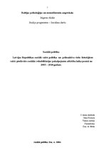 Research Papers 'Latvijas Republikas sociālā valsts politika', 1.