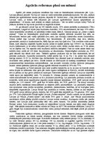 Essays 'Agrārās reformas plusi un mīnusi', 1.