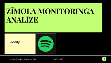 Presentations 'Zīmola "Spotify" monitoringa analīze', 1.