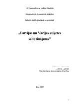 Research Papers 'Latvijas un Vācijas etiķetes salīdzinājums', 1.