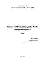 Summaries, Notes 'Pilnīgās kvalitātes vadības (Total Quality Management) principi', 1.