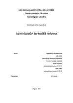 Research Papers 'Administratīvi teritoriālā reforma', 1.