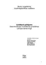 Research Papers 'Diskriminācijas novēršanas problēmas Latvijas darba tirgū', 1.