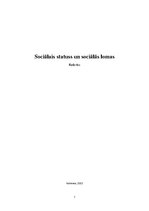 Research Papers 'Sociālais statuss un sociālās lomas', 1.