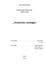 Research Papers 'Senlatviešu mitoloģija', 1.