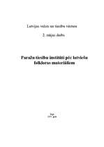 Research Papers 'Paražu tiesību institūti pēc latviešu folkloras materiāliem', 1.