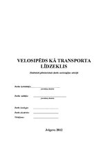 Research Papers 'Velosipēds kā transporta līdzeklis', 1.