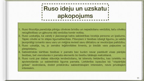 Presentations 'Žans Žaks Ruso Sabiedriskais līgums', 11.
