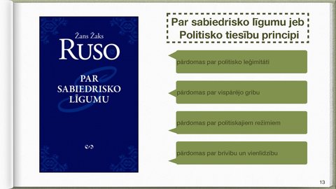 Presentations 'Žans Žaks Ruso Sabiedriskais līgums', 13.