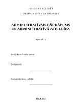 Research Papers 'Administratīvais pārkāpums un administratīvā atbildība', 1.