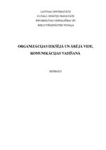 Research Papers 'Organizācijas iekšējā un ārējā vide, komunikācijas vadīšana', 1.