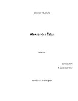 Research Papers 'Aleksandrs Čaks', 1.