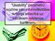 Presentations '"Usability" parametru nozīme pēc informativitātes kritērija attiecībā uz vairāki', 1.