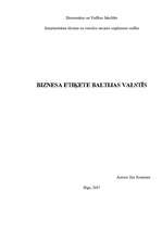 Research Papers 'Biznesa etiķete Baltijas valstīs', 1.