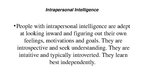 Presentations 'Intrapersonal Intelligence', 2.