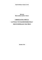 Research Papers 'Liberālisma idejas Latvijas sociāldemokrātijas ekonomiskajās mācībās', 1.