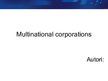 Presentations 'Multinational Corporations', 1.