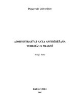 Research Papers 'Administratīvā akta apstrīdēšana teorijā un praksē', 1.