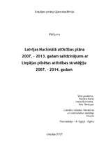 Research Papers 'Latvijas Nacionālā attīstības plāna 2007. – 2013.gadam salīdzinājums ar Liepājas', 1.