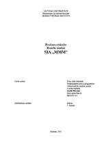 Practice Reports 'Finanšu analīze SIA "MMM"', 1.