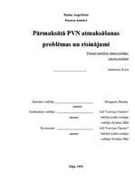 Research Papers 'Pārmaksātā PVN atmaksāšanas problēmas un risinājumi', 1.