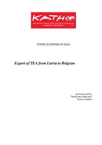 Research Papers 'Export of Tea from Latvia to Belgium', 1.