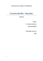 Research Papers 'Lietuvēns', 1.