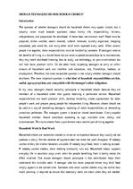 Essays 'Should teenagers do household chores?', 1.