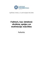 Essays 'Faktori, kas ietekmē skolēna spējas mācīties', 1.