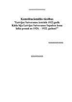 Research Papers 'Latvijas Satversmes izstrāde 1922.gadā', 1.