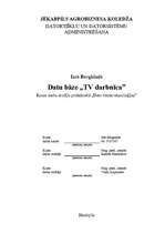 Research Papers 'Datu bāze "TV darbnīca"', 1.