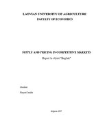 Research Papers 'Supply and Pricing in Competitive Markets', 1.