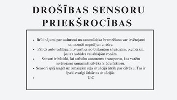 Presentations 'Drošības sensori satiksmē', 8.