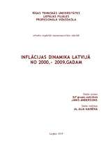 Research Papers 'Inflācijas dinamika Latvijā no 2000.-2009.gadam', 1.