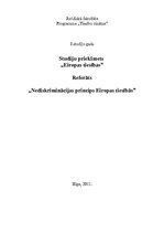 Research Papers 'Nediskriminācijas princips Eiropas tiesībās', 1.