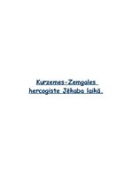 Essays 'Kurzemes-Zemgales hercogiste hercoga Jēkaba laikā', 1.
