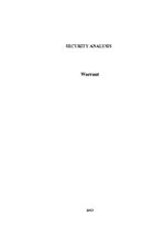 Research Papers 'Security Analysis: Warrant (Finance)', 1.