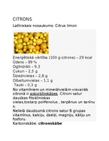 Summaries, Notes 'Citrons un citronskābe', 1.