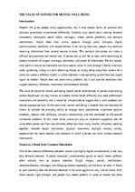 Essays 'The value of nature for mental well-being', 1.